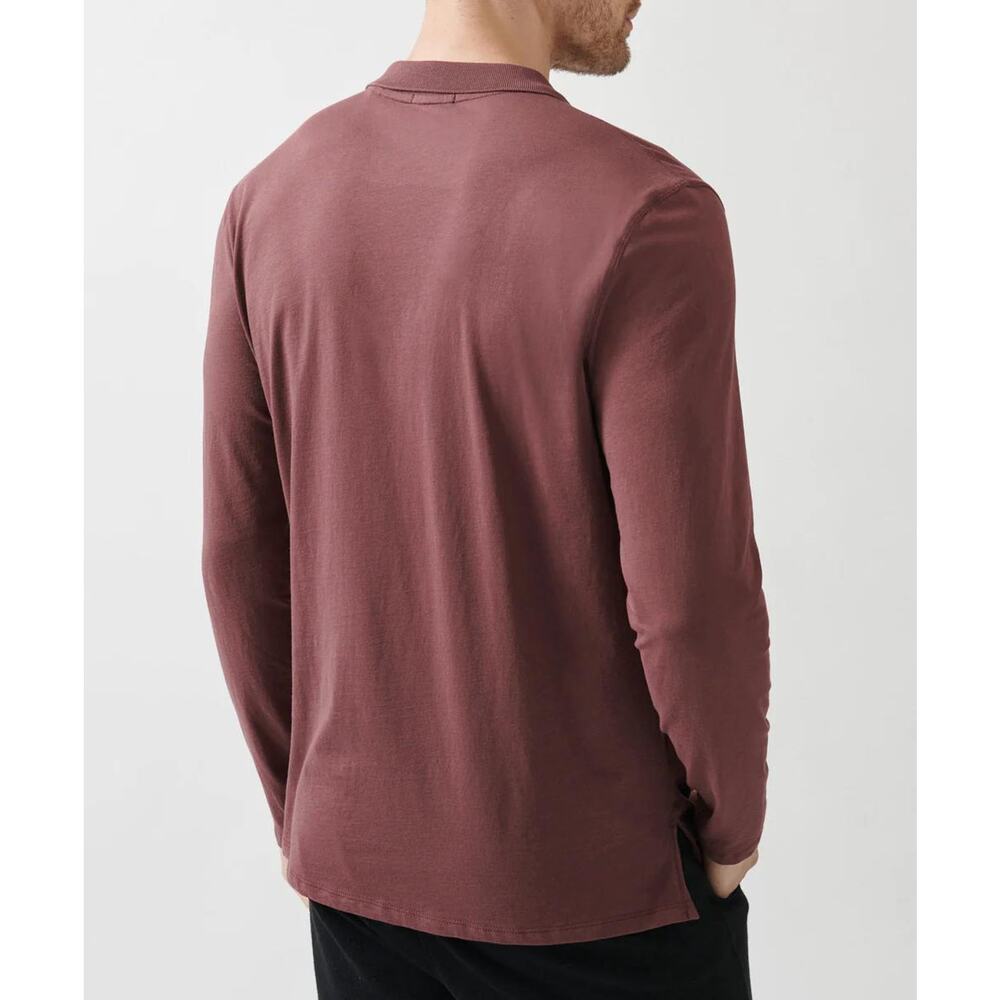 ATM Anthony Thomas Melillo Mens Long Sleeve Polo Sz Small Red Cotton Jersey NWT - Picture 5 of 6